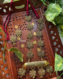 Floral long antique necklace