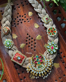 Jute braid neck piece with beautiful antique dollar