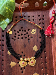 Short mangalsutra with black beads