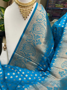 SKY BLUE ART SILK SAREE