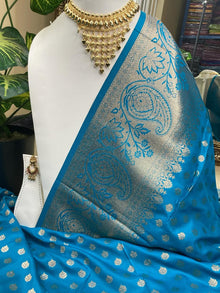 SKY BLUE ART SILK SAREE