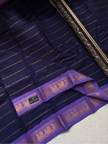 NAVY BLUE SUNGUDI COTTON SAREE