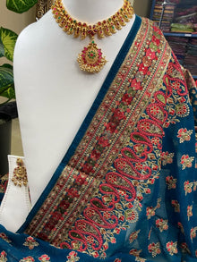 TEAL BLUE GEORGETTE SAREE