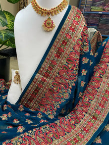 TEAL BLUE GEORGETTE SAREE