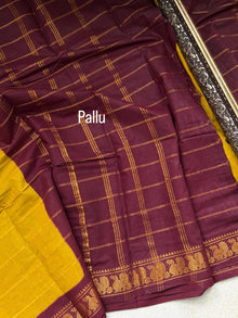 MUSTARD SUNGUDI COTTON SAREE