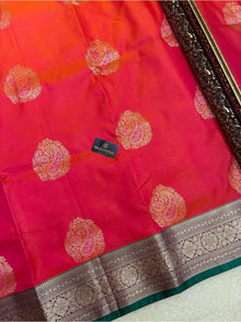 PINK ORANGE ART SILK SAREE