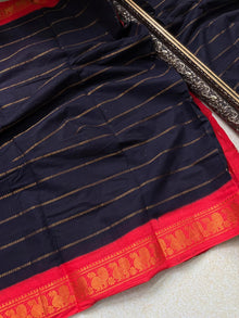 BLACK SUNGUDI COTTON SAREE