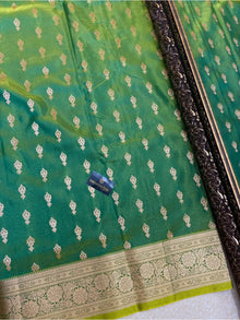 PEAR GREEN SATIN SILK SAREE