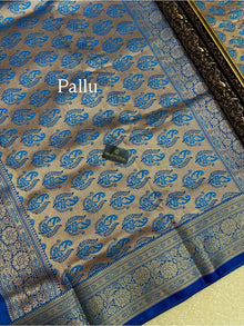 SKY BLUE SATIN SILK SAREE