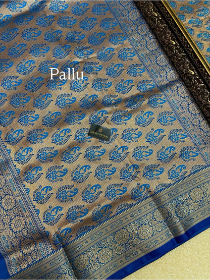 SKY BLUE SATIN SILK SAREE