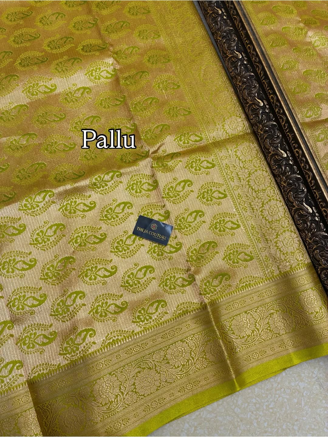 FLUORESCENT GREEN SATIN SILK SAREE