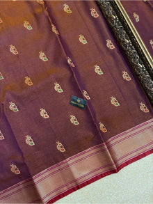 COPPER BROWN DUAL SHADED SATIN SILK SAREE