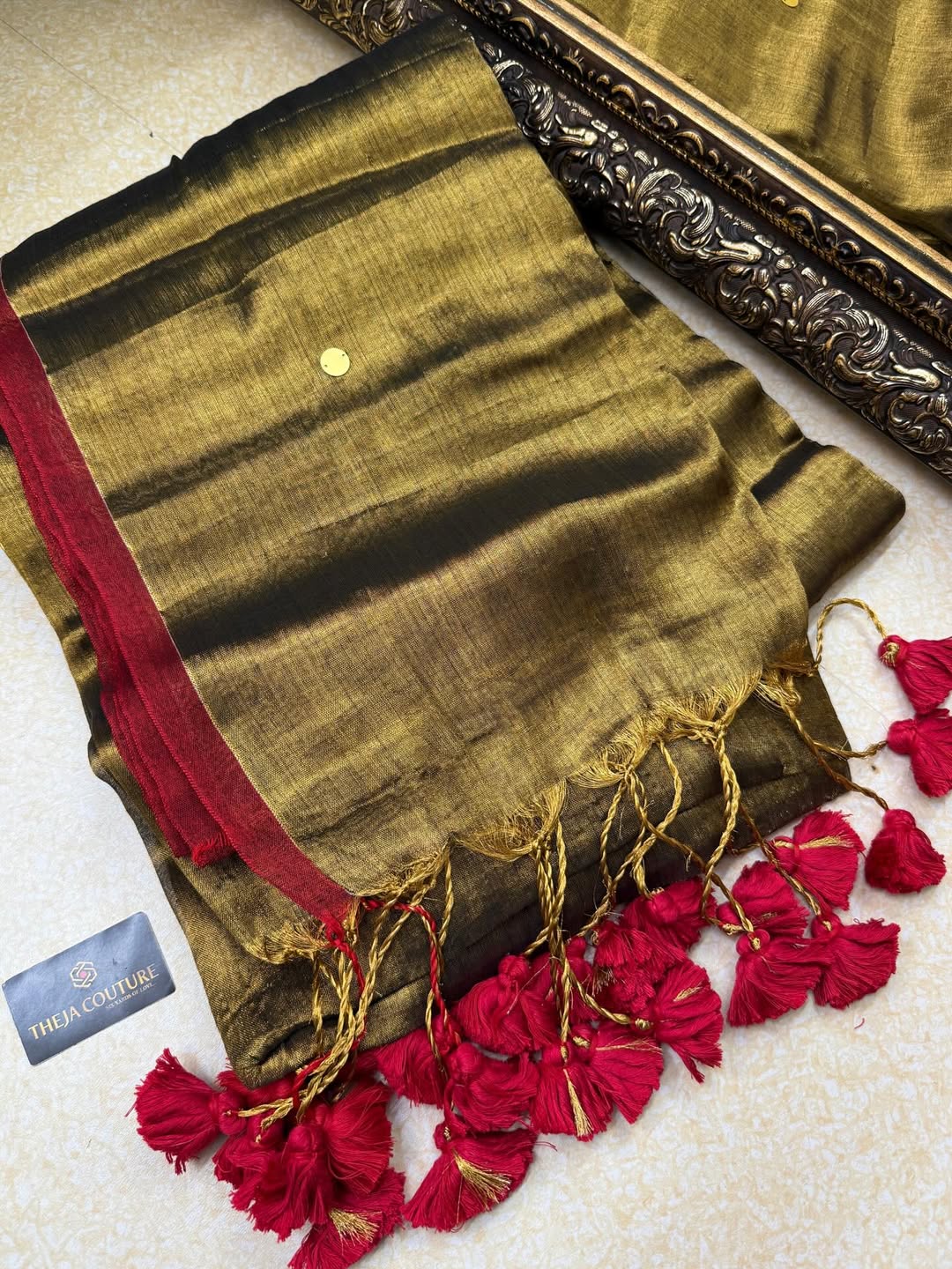 BLACK GOLD TISSUE SAREE