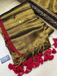 BLACK GOLD TISSUE SAREE