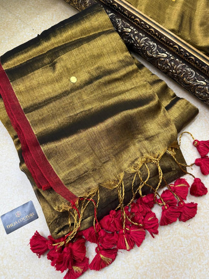 BLACK GOLD TISSUE SAREE
