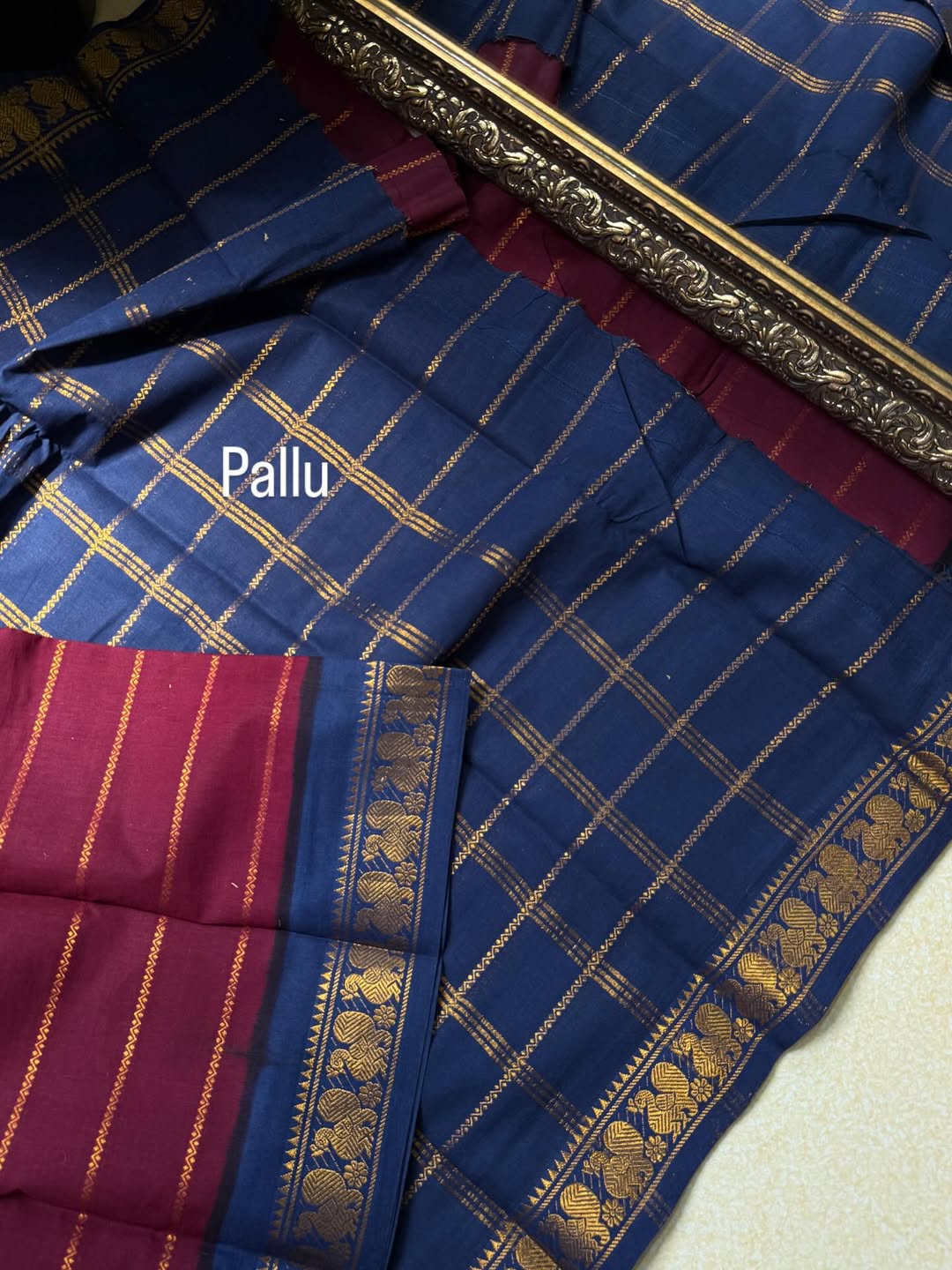 MAROON SUNGUDI COTTON SAREE