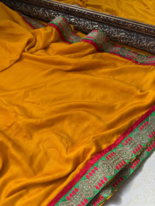MANGO YELLOW MALAI WITH LACE GREEN BORDER