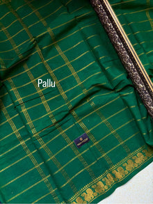 NAVY BLUE SUNGUDI COTTON SAREE WITH GREEN BORDER