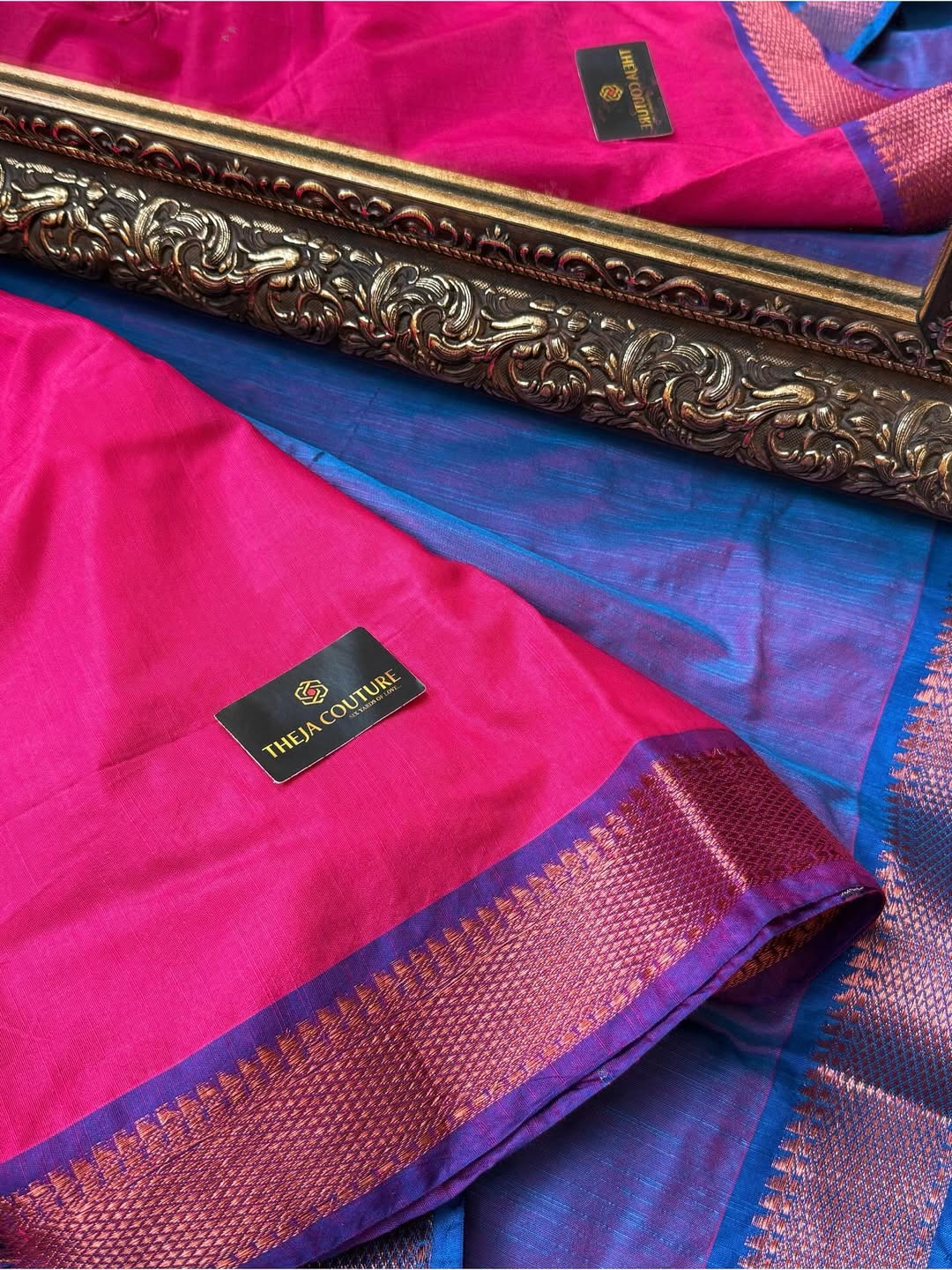 COPPER SULPHATE BLUE SOFT COTTON SILK SAREE