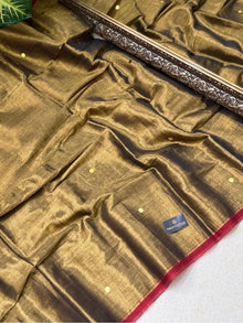 BLACK GOLD TISSUE SAREE