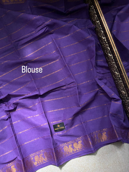 NAVY BLUE SUNGUDI COTTON SAREE