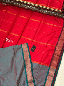 COPPER GREEN SOFT COTTON SILK SAREE