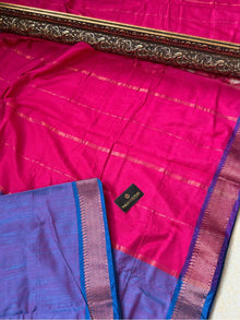 COPPER SULPHATE BLUE SOFT COTTON SILK SAREE