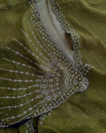 OLIVE GREEN GORGEOUS SAREE