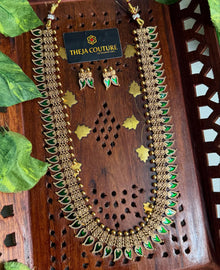 Antique Green emerald mango long haram.