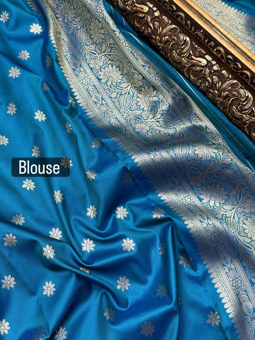 TEAL BLUE DUAL SHADED BANARASI SILK SAREE