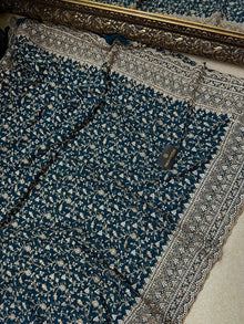 TEAL BLUE BRIDAI SEQUENCE GEORGETTE SAREE
