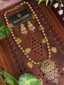 Antique gold Lakshmi haram necklace.