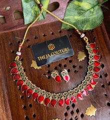 Classic Red-Green mango Necklace Set.