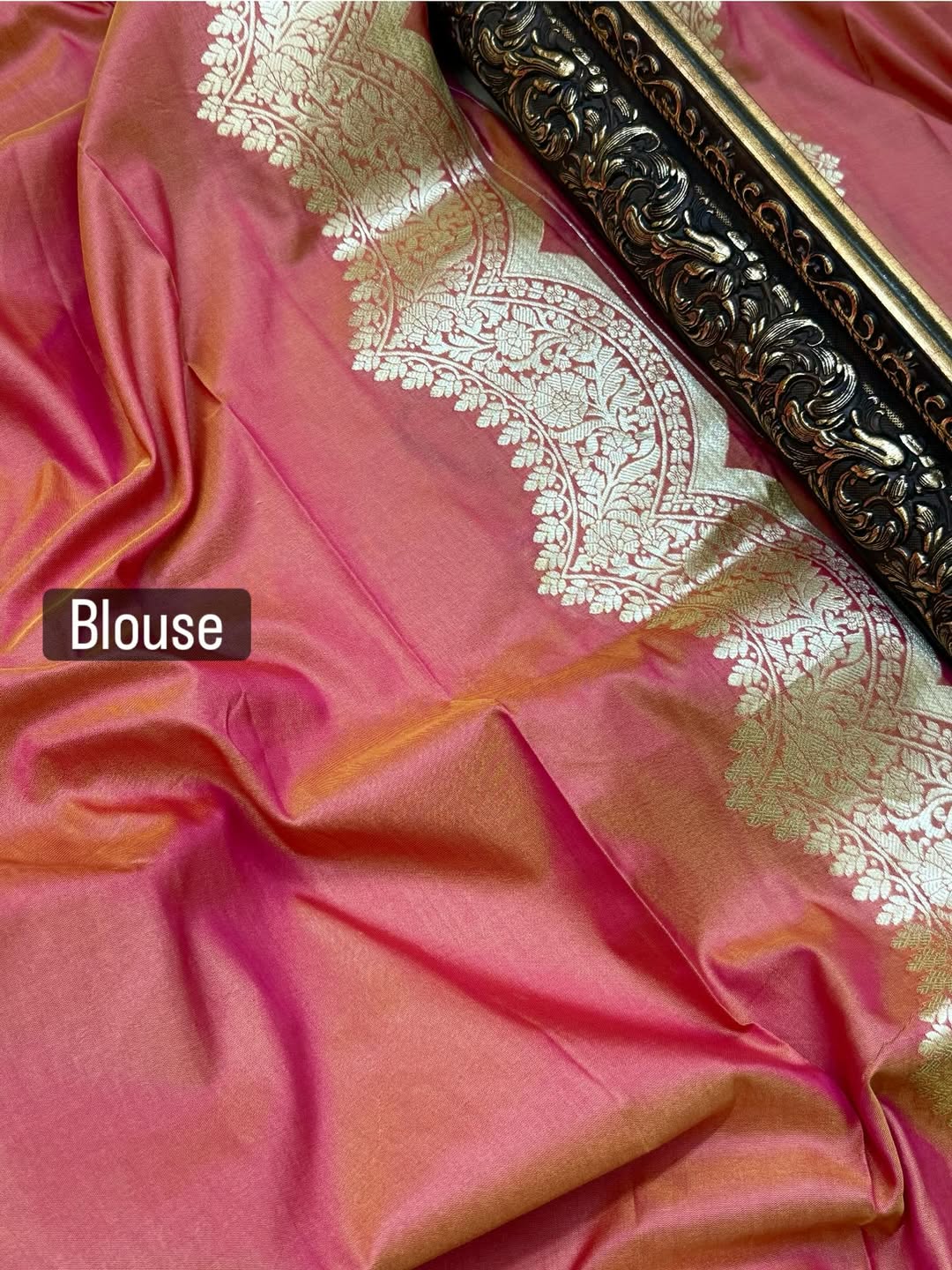 PINK ORANGE DUAL SHADED ART SILK SAREE