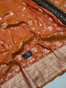 ORANGE DUAL SHADED BANARASI ART SILK SAREE
