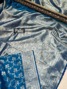 TEAL BLUE DUAL SHADED BANARASI SILK SAREE
