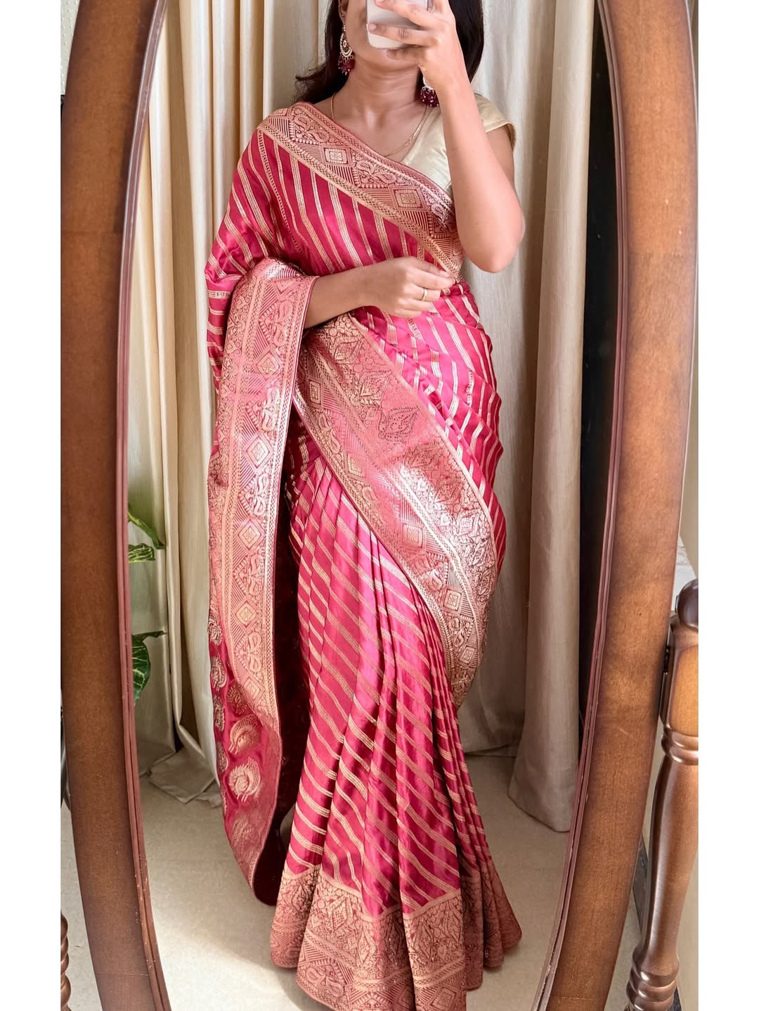LOTUS PINK  BANARASI ART SILK SAREE