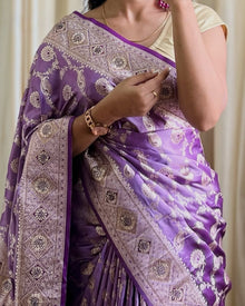 LAVENDER BANARASI ART SILK SAREE
