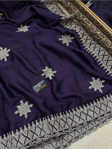 VIOLET SOFT GEORGETTE SATIN SAREE