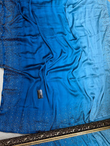 BLUE DOUBLE SHADED SOFT SATIN SILK SAREE