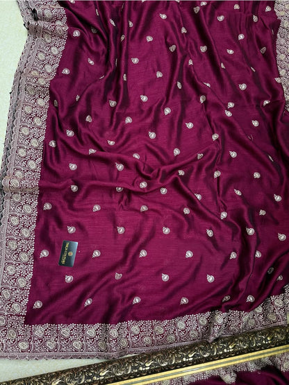 MAGENTA FANCY RAW SILK SAREE