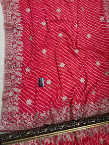 LIGHT REDDISH PINK LEHERIYA SAREE