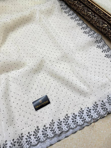 WHITE GEORGETTE SAREE
