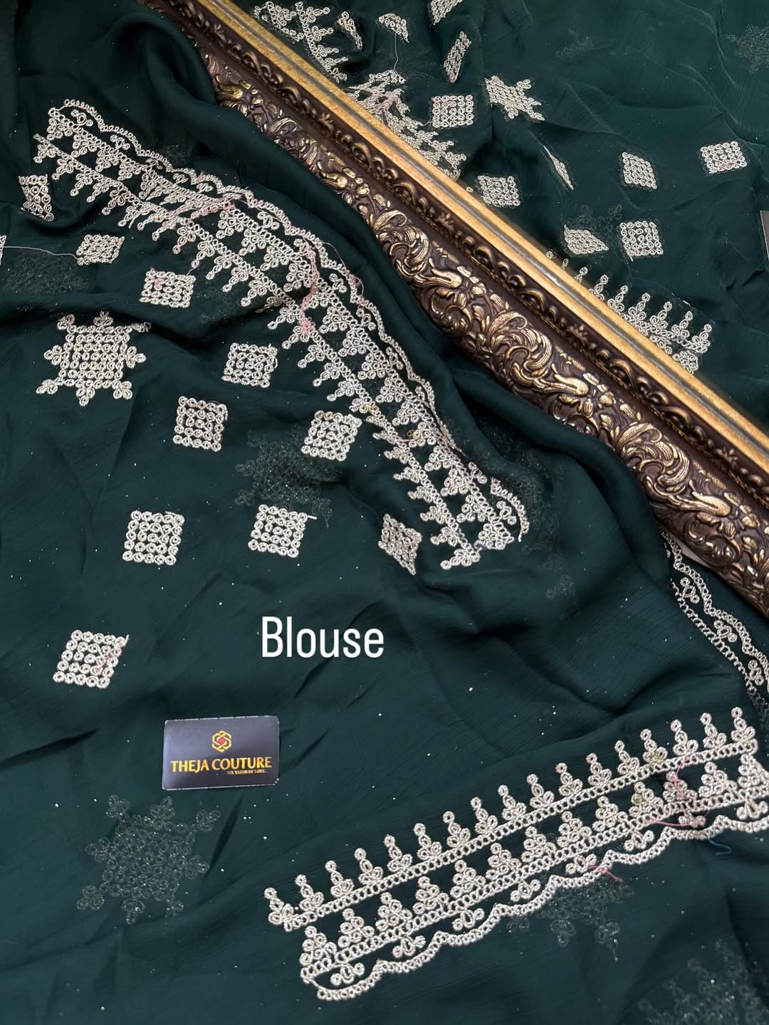 BOTTLE GREEN SOFT GEORGETTE SATIN SAREE
