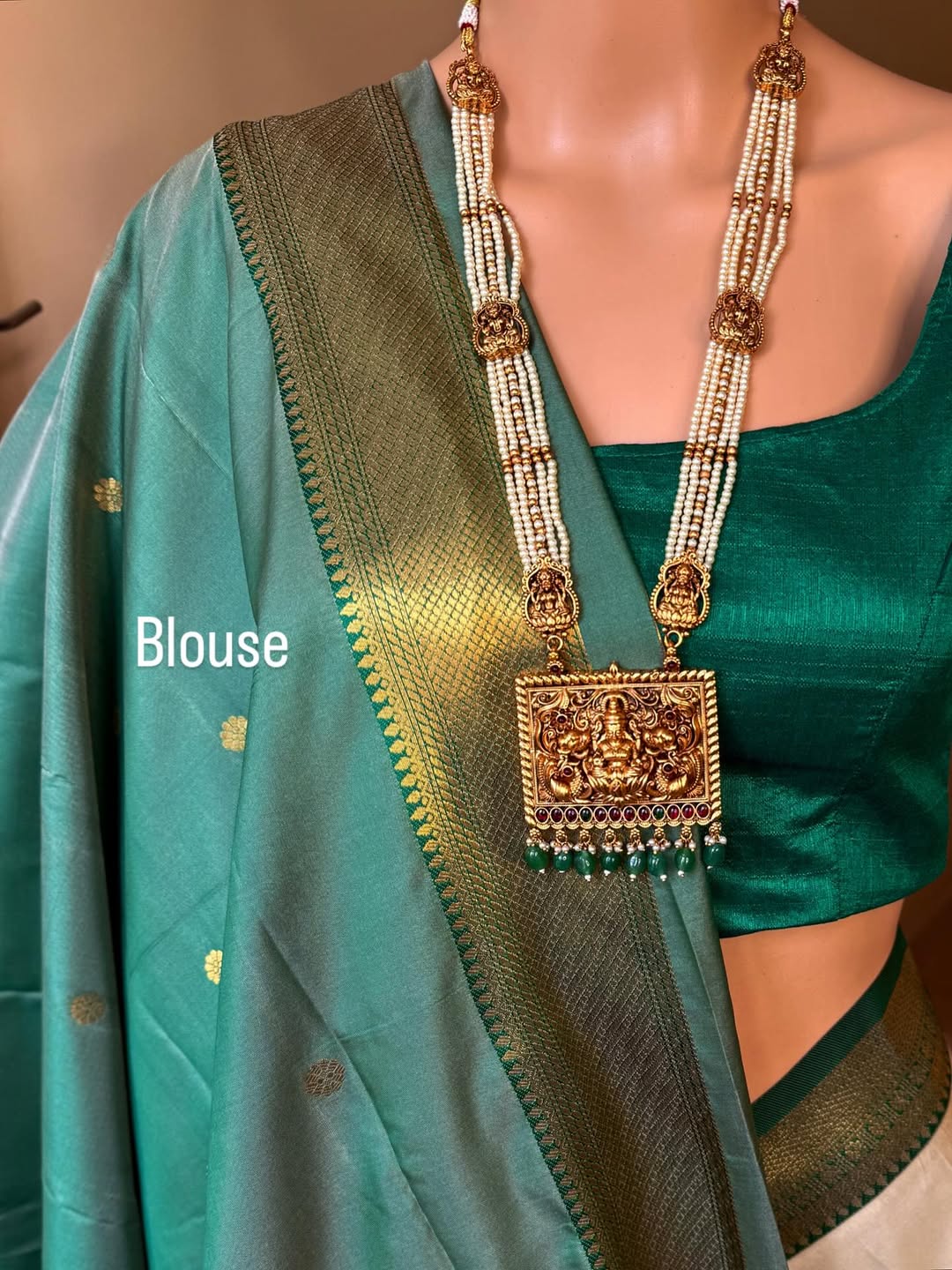 IVORY WHITE GREEN BORDER SOFT ART SILK SAREE