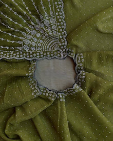 OLIVE GREEN GORGEOUS SAREE