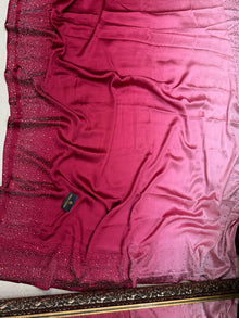 RED ROSE PINK DOUBLE SHADED SOFT SATIN SILK SAREE