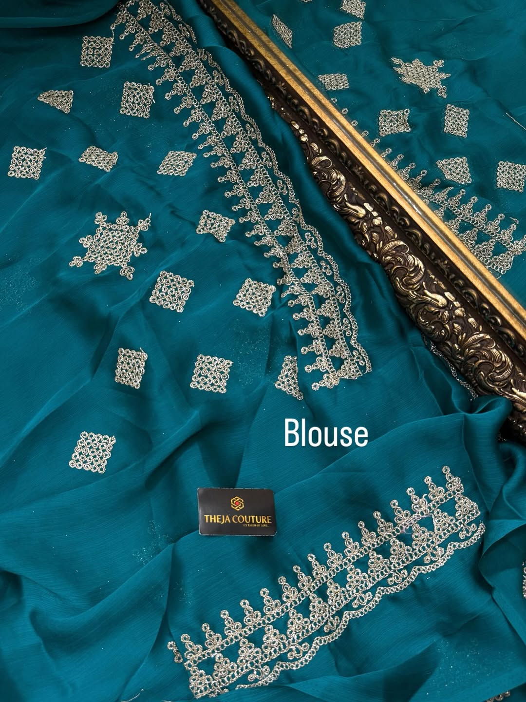 TEAL GREEN SOFT GEORGETTE SATIN SAREE