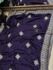 VIOLET SOFT GEORGETTE SATIN SAREE