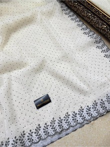 WHITE GEORGETTE SAREE